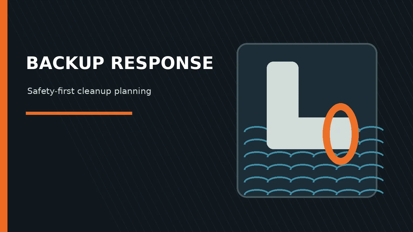 Graphic illustrating response to a sewage backup